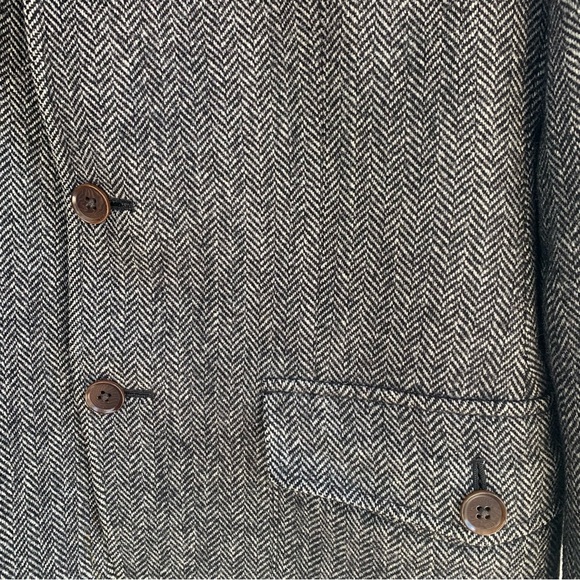 Banana Republic Blazer Wool Mens 40R Sports Jacket Gray Herringbone Tailored Fit - Picture 3 of 8